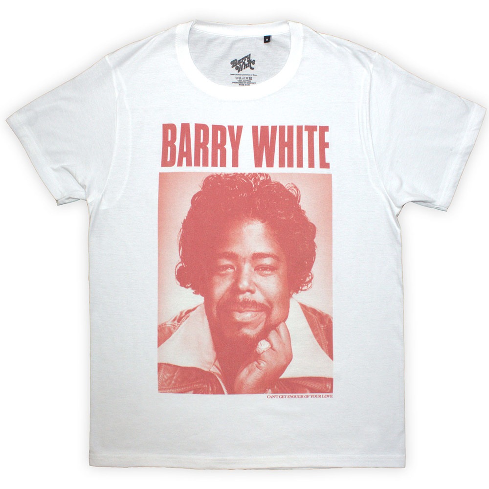 Barry White - Box Photo Heren Tshirt - Wit